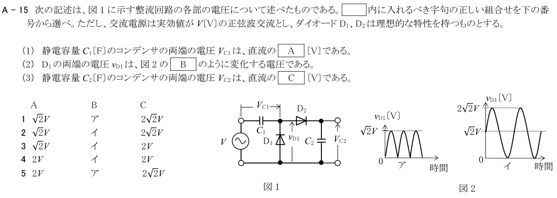 一陸技基礎令和2年01月期A15